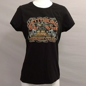 Bike Week Motorcycle T Shirt Black Orange 2014 Tee